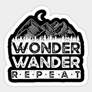 Wonder Wander Repeat. hiking mountains nature mountain hiker trekking alps Sticker